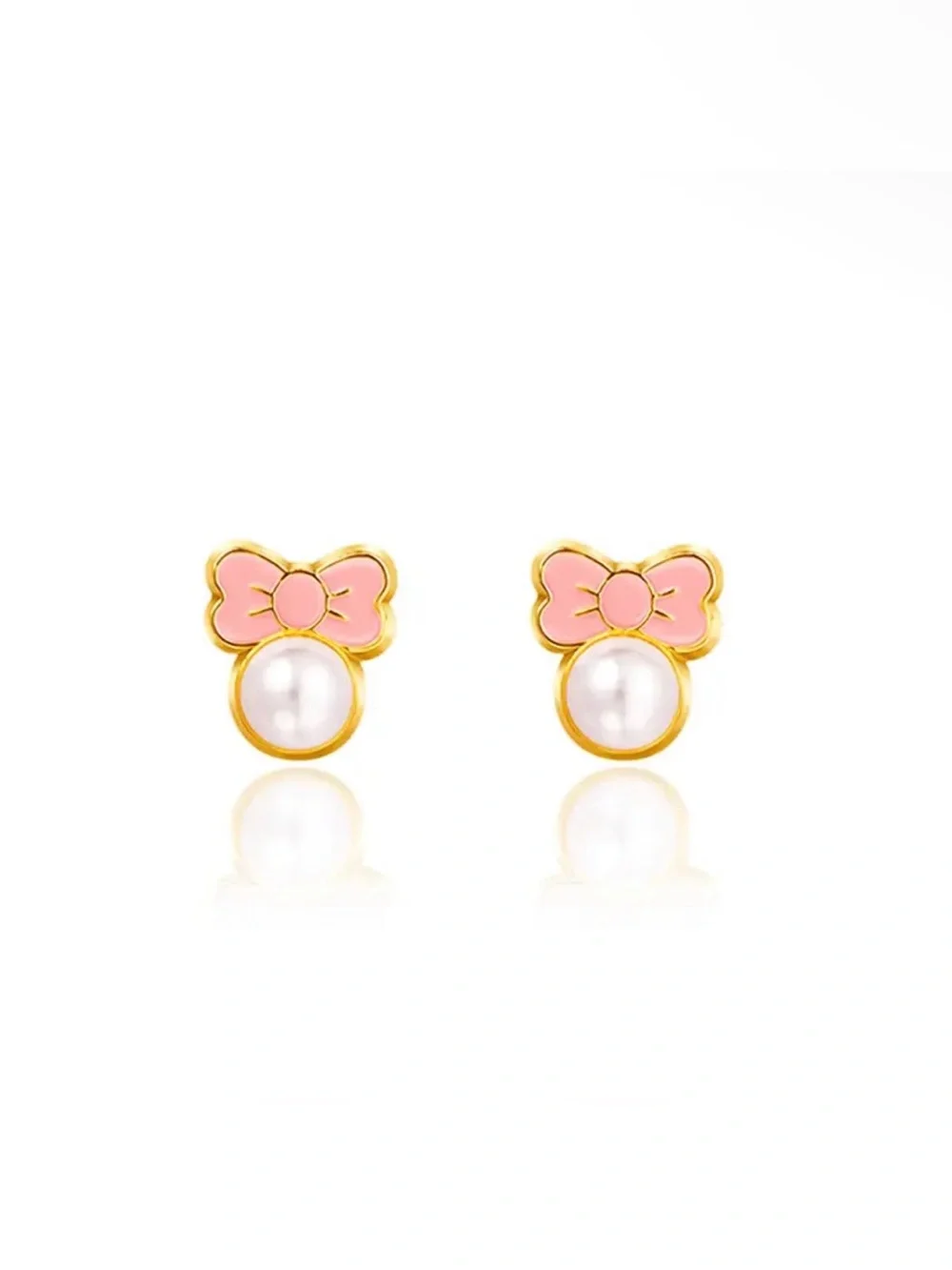 Girl Nation Pink Chic Bow Cutie Stud Earrings hypoallergenic Nickel Free